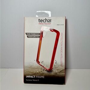 Tech21 Impact Frame Case for Google Nexus 5 D3O Protection Red Clear